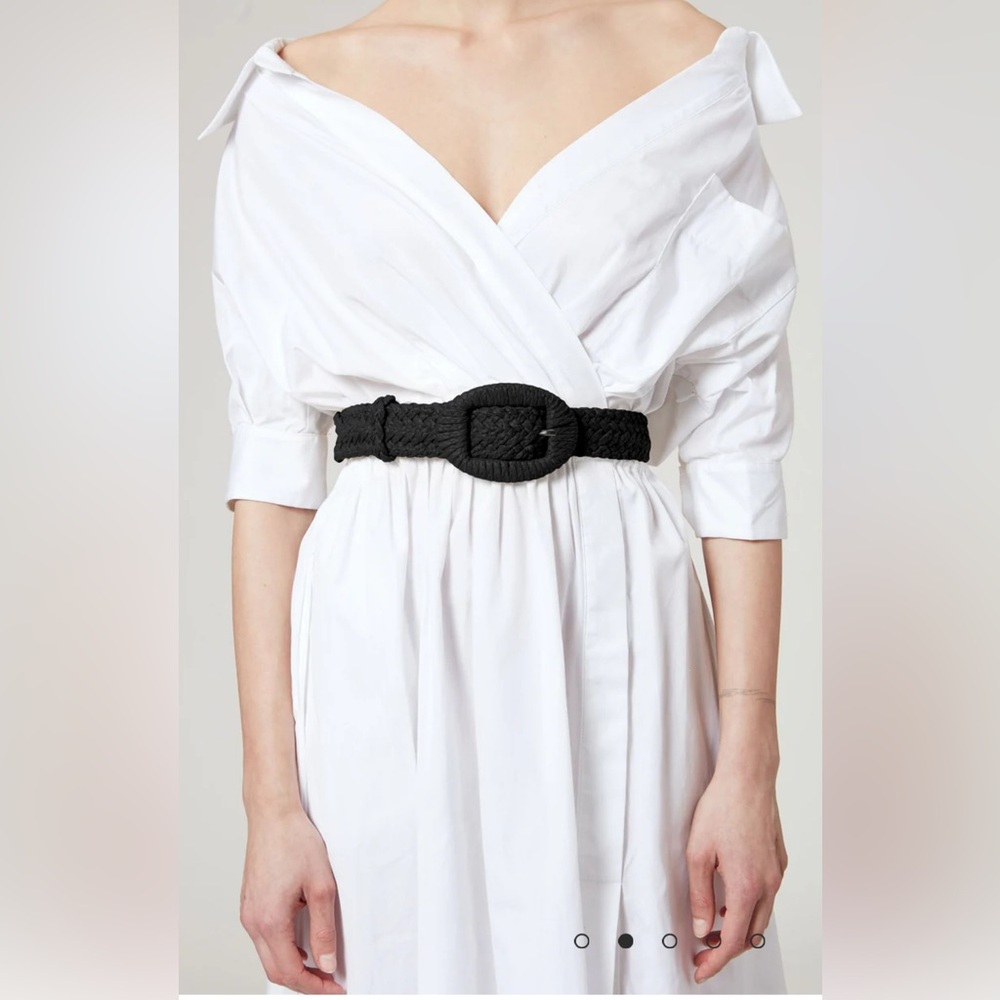 Altuzarra Raffia Belt | color: black | size: M